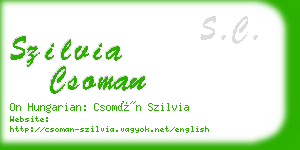 szilvia csoman business card